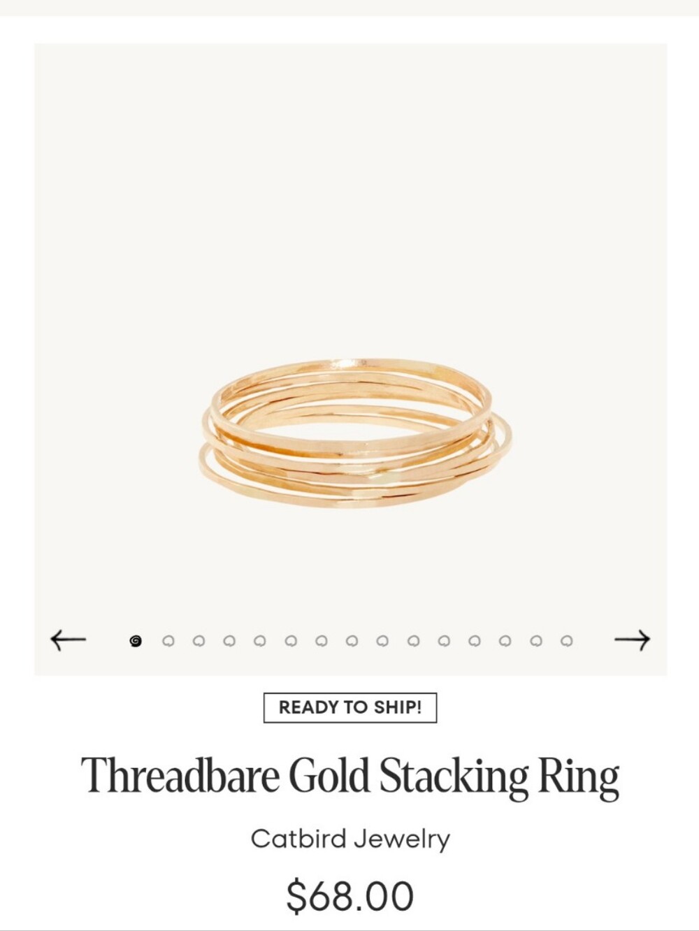 Catbird ROSE GOLD Threadbare Ring, Size 7 - Picture 7 of 8